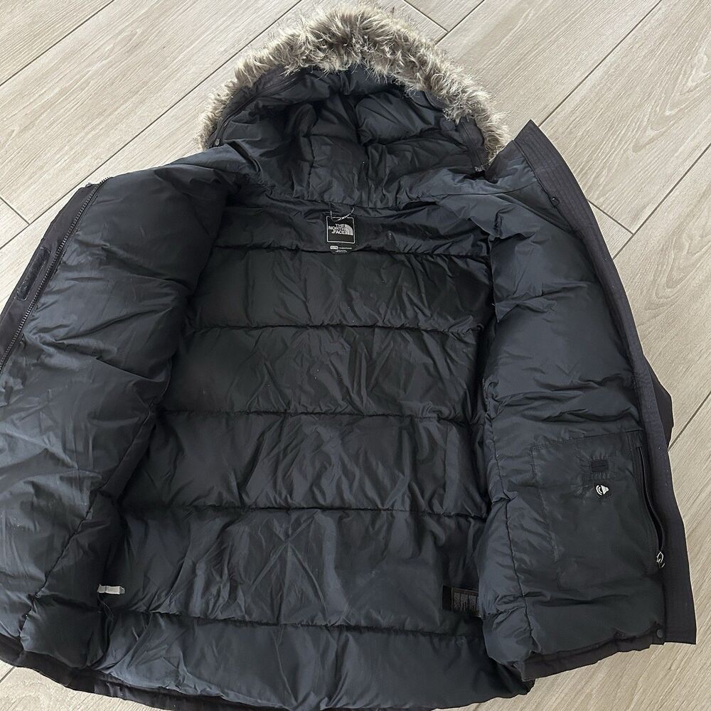 The North Face Jacket Womens XL Black Goose Down Faux Fur Coat Parka Hyvent - Picture 8 of 14